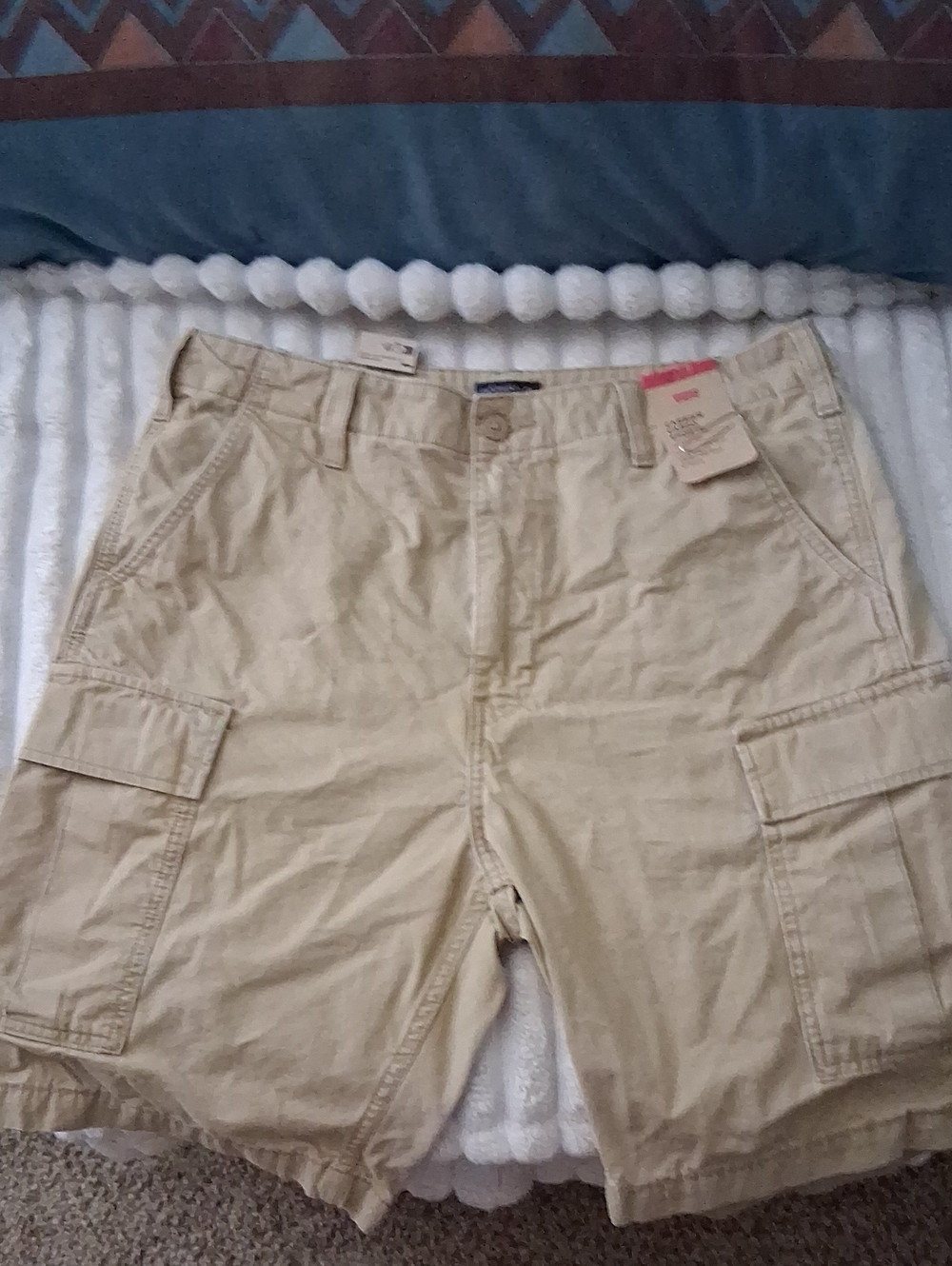 Levi's Mens Cotton Cargo Carrier Tan Khaki Shorts 34